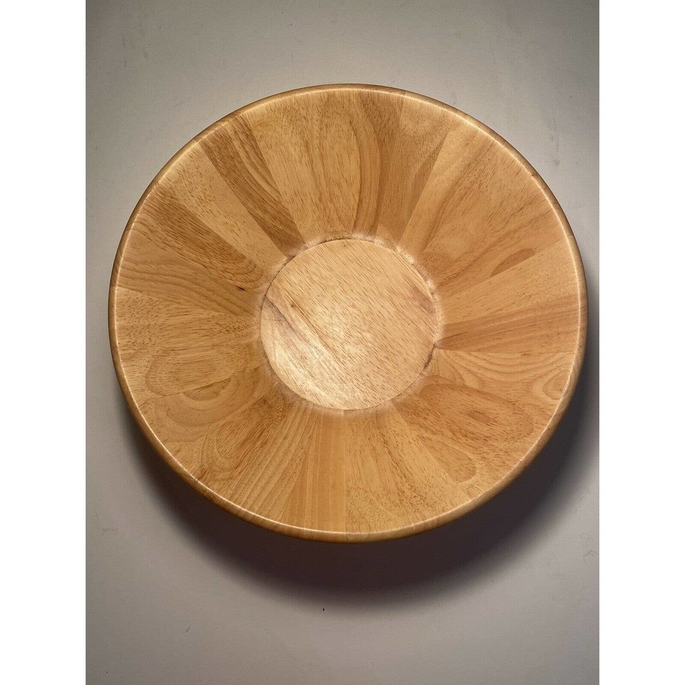 Marketplace Natural Soft Wood Large Serving Salad Fruit Bowl 13.25" round Apps